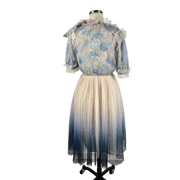 CHICWISH We Know It All Gradient Pleated Mesh Tulle Dress Women's Size Small NWT - Picture 3 of 10